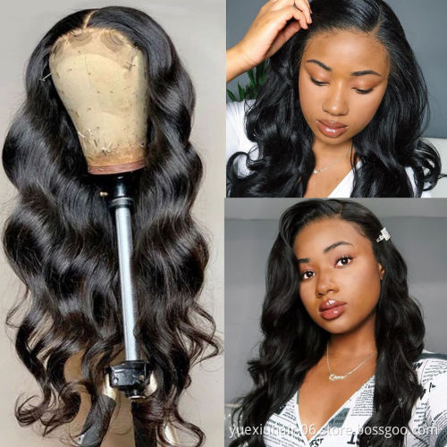 Body Wave 5x5 Transparent Lace Closure Human Hair Wig For Black Women Natural Color Brazilian Virgin Human Hair Lace Wig Vendors